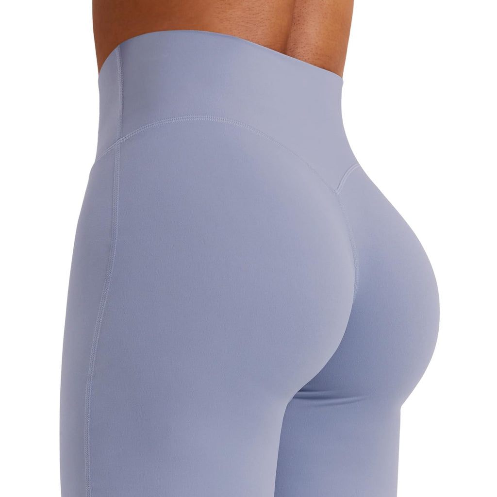 YEOREO Workout Leggings Womens No Front Seam Straight Leggings 31.5" High Waist Buttery Eddiy Gym Yoga Pants Granite Blue S