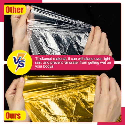 Disposable Rain Ponchos with Hood - 150 Pack Emergency Rainwear - Red & Yellow Variations