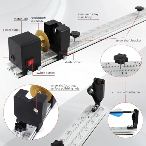 White Archery Arrow Saw - Electric Arrow Cutter for Carbon, Aluminum & Fiberglass Shafts