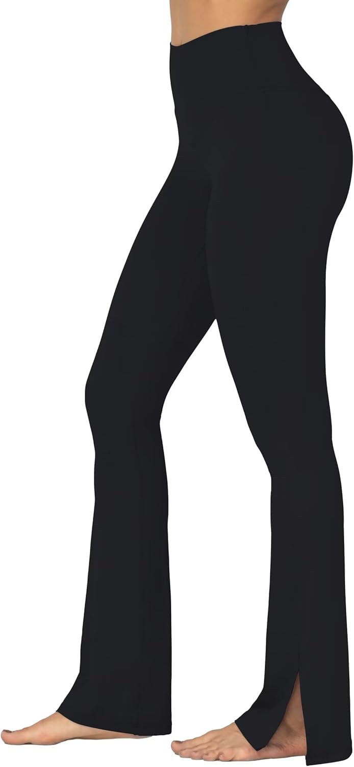 Sunzel High Waisted Flare Leggings - Tummy Control Bootcut Yoga Pants for Women | Split Hem Design