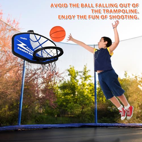Adjustable Trampoline Basketball Hoop with Balls & Pump | Kids Outdoor Toy