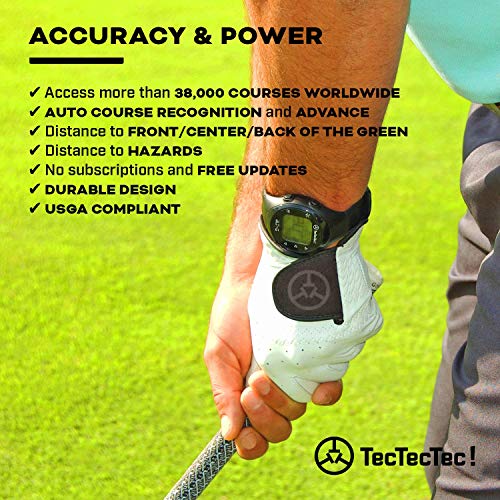 TecTecTec ULT-G Golf GPS Watch - Accurate Yardages, No App Needed, Preloaded 38,000+ Courses