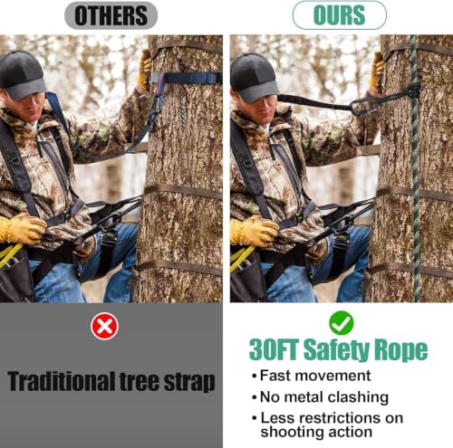 Heavy Duty 30ft Reflective Hunting Safety Rope for Tree Stand Support