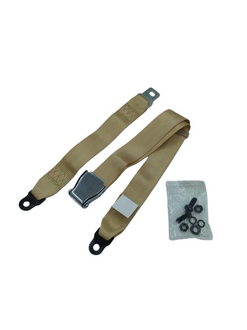 Golf Cart Seat Belt Wheelchair Safety Harness - Universal 2-Point Restraint System, Adjustable & Heavy-Duty, for Yamaha EZGO Club Car Go Kart UTV Aircraft (Beige)