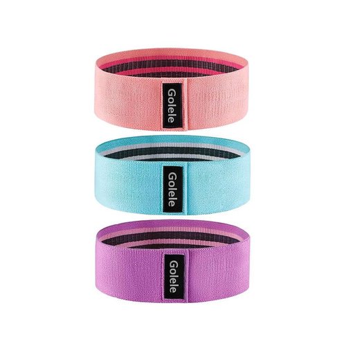 GOLELE Resistance Bands for Working Out 3 Booty Bands- Light Medium Heavy Fabric Exercise Bands for Home Gym, Full Body Workouts, Legs, Hip, Glutes, Arms, Yoga, Latex Fitness Bands for Women and Men