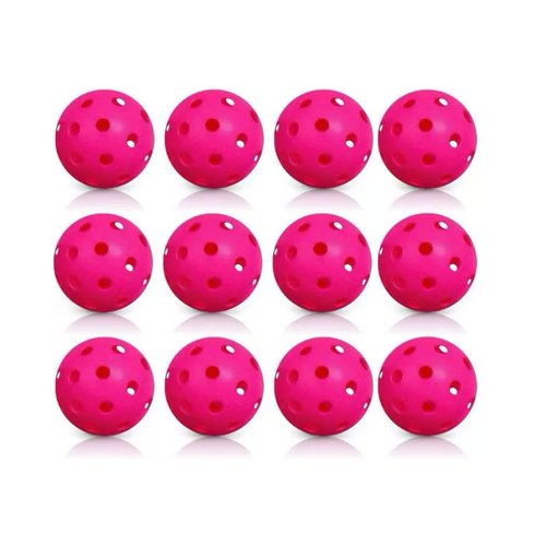 Kerozoo Neon Pink Pickleball Balls Outdoor Indoor 40 Holes -TPE Material Durable High Bounce USAPA Approved - True Flight Tournament Pickleballs - 12Pack - Gifts for Dad, Mom, Players, and Friends