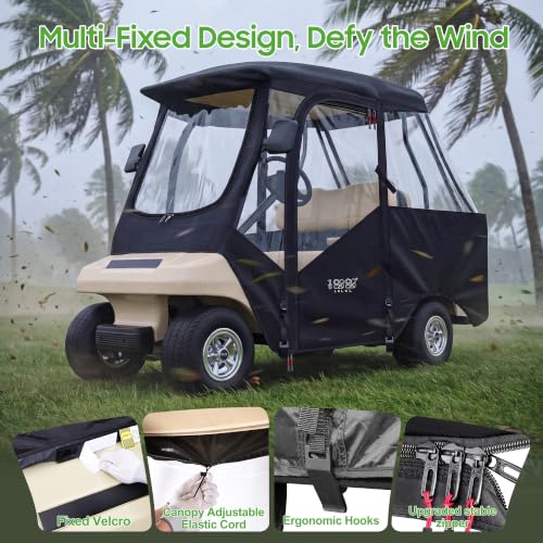 10L0L Golf Cart Enclosure for Club Car DS 1981+ 4-Passenger Models Waterproof Windproof Cover