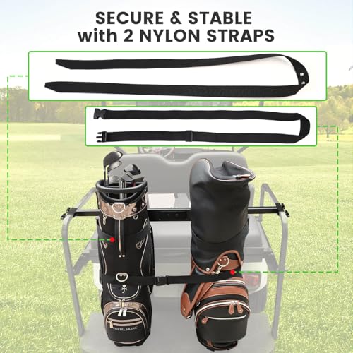 Adjustable Golf Cart Bag Holder for EZGO Club Car Yamaha 2+2 Rear Seat