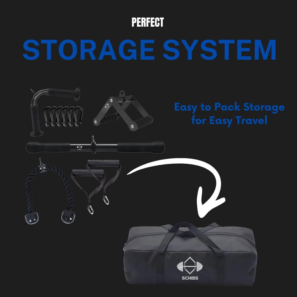 Skiennix Cable Machine Attachment Set - LAT Pulldown Accessories for Home Gym Workouts