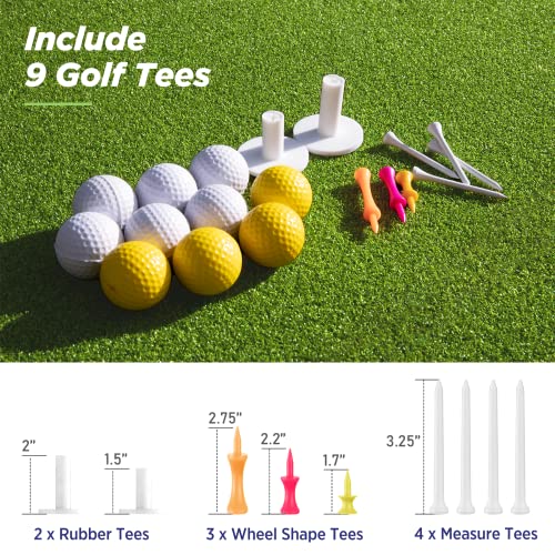 Golfguru 5' x 4' Pro-31mm Thick Golf Practice Mat with 10 Balls & 4 Tees