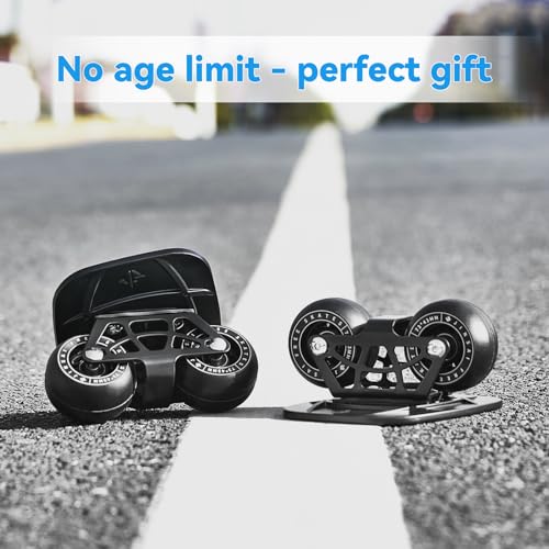 Medium Black Portable Roller Skate Plate with Aluminum Alloy Deck & PU Wheels