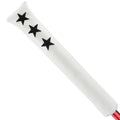 Kimpengofu Golf Club Alignment Stick Cover with Embroidery Star Pattern Holds at Least 2 Sticks PU Leather Protector Case (White)