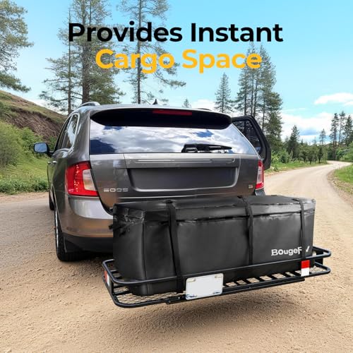 BougeRV Expandable Hitch Cargo Carrier Bag 12 Cu Ft Waterproof 48"L x 20"W x 22"H