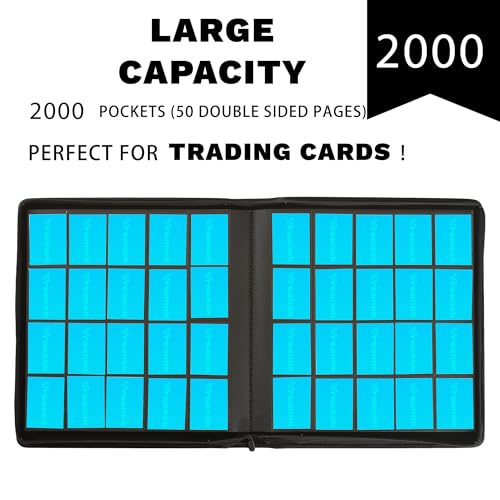 Vrsanok 20 Pocket Trading Card Binder Black - Holds 2000 Cards