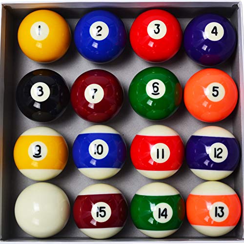 Collapsar Deluxe 2-1/4 Inch Billiard Pool Balls Set - Marble-Swirl Design