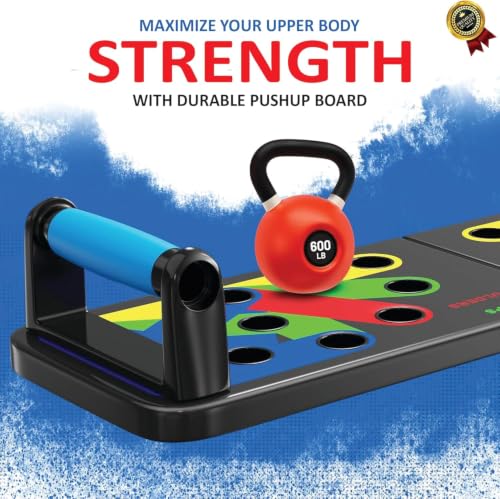 Foldable Push Up Board with Resistance Bands for Home Workout