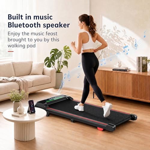 JUKER Under Desk Walking Treadmill with Incline, Bluetooth & RGB Lights