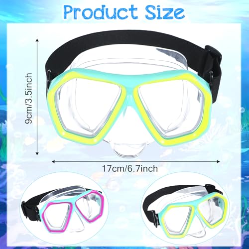 PercyEffie 2 Pack Adult Swim Goggles with Nose Cover - Lime Yellow & Pink