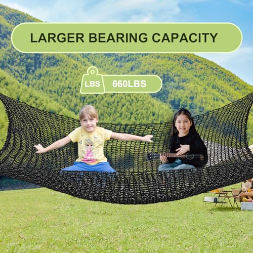 Kids Cargo Net 9.8x9.8ft Double Polyester Indoor Outdoor Black - Safe Play