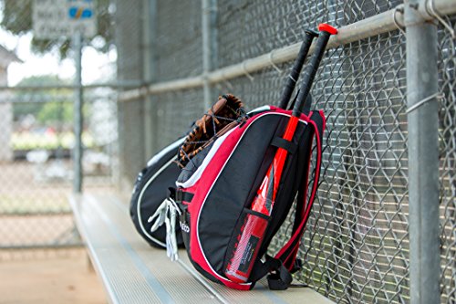 Black Athletico Baseball Bag Backpack for Youth & Adults with Shoe Compartment