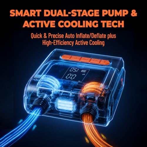 Portable Electric Paddle Board Pump 60 PSI with Auto-Off & Deflation for SUP Car Tires