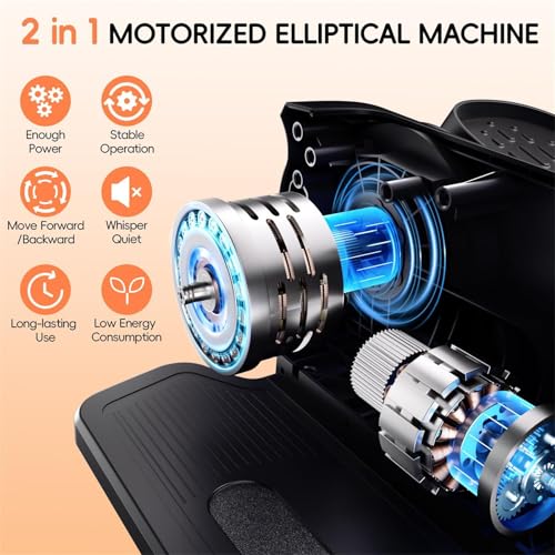 Under Desk Elliptical Machine for Seniors - Quiet Portable Pedal Exerciser with Remote and 12 Speeds