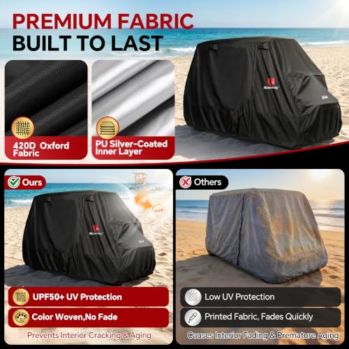 3XL Waterproof Golf Cart Cover for 6-8 Passengers All-Weather UV Protection