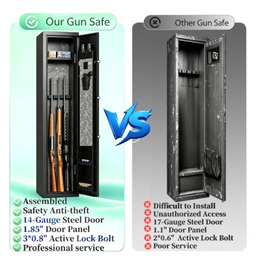 KAER Black 3-Gun Safe for Rifles & Pistols, Fully Assembled Home Security