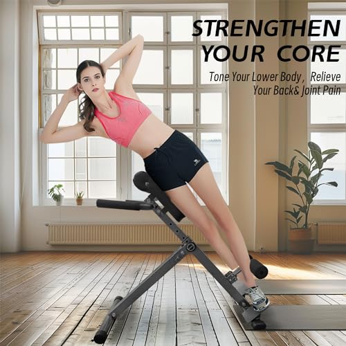 Foldable Hyperextension Roman Chair for Home Gym - 250LBS Capacity