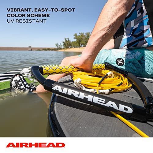 Airhead Dyneema Wakeboard Rope & Handle Set - Yellow, 75ft, No Stretch, 1700 lb Break Strength