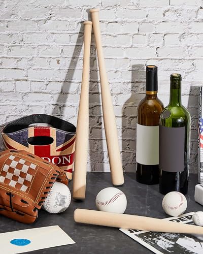 Mini Wooden Baseball Bats 18 Inch Unfinished Craft Set - 18 Pcs for DIY Sports & Party Favors (Variation 18)