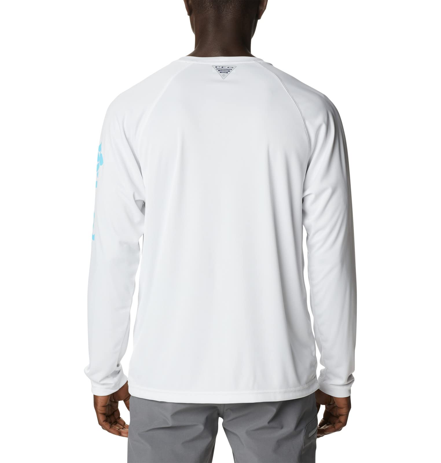Columbia Men's Terminal Tackle Long Sleeve Shirt, White/Atoll Logo, X-Small