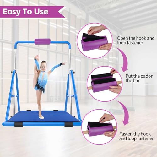 Gymnastics Bar Pad Black - Protective Padding for Parallel, Uneven & Ballet Bars