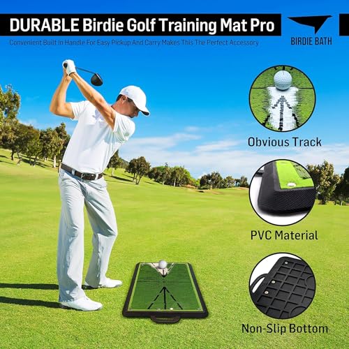 Golf Swing Training Mat - Sequin Tech, Analyzes Swing Path, Portable - Green