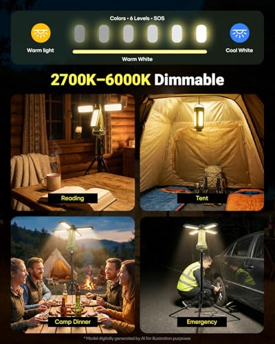 SakerNeo 20000mAh Rechargeable Camping Light with Stand - Green