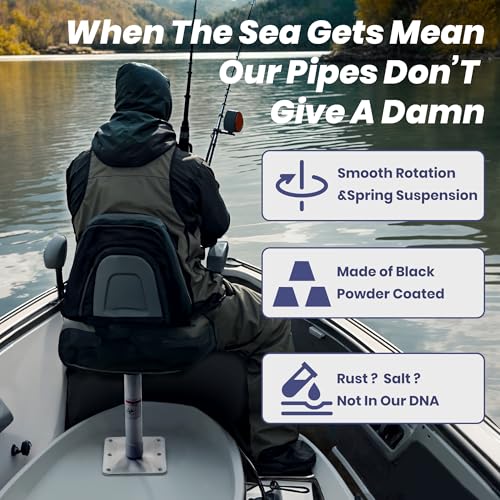 2 Pack Boat Seat Pedestal Base Mount Kit for Fishing & Marine Use - Universal 14" Adjustable Support