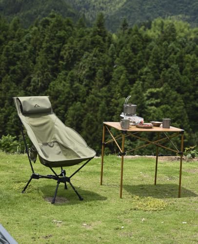 iClimb Nature Large Folding Aluminum Square Table with Roll-Up Top, Stable & Lightweight for Camping, Picnic & Outdoor Use