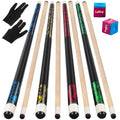 LOTKEY 4-Piece Billiard Cue Set - 58'' Canadian Maple Pool Cues for Beginners