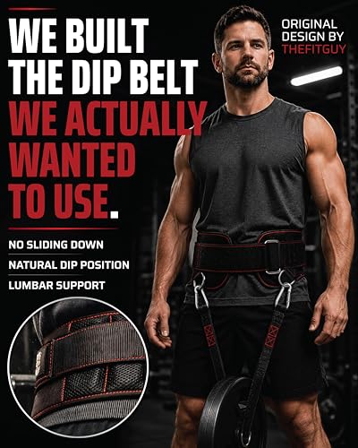 THEFITGUY Dip Belt & Dumbbell Straps Bundle for Heavy Weight Loading