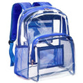 Heavy Duty Clear PVC Backpack for College & Work - Blue, Large Capacity