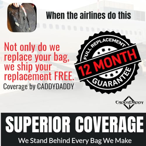 Golf Travel Bag Cover with Thick Foam Padding - Black/Grey