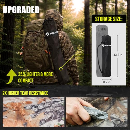 HUNTSEN 360° See-Through Portable Hunting Blind for 2-3 People - Lightweight, Dual Door, Floor Mat Included