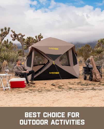 FanttikOutdoor Alpha C4 Ultra 4-Person Pop-Up Camping Tent Khaki | Instant Setup Rainfly