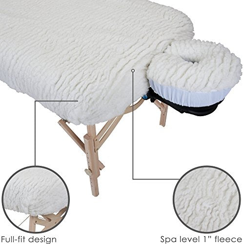 EarthLite Deluxe Fleece Massage Table Cover & Face Cradle Set - Cozy Spa Comfort