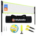 Olybeaka 20FT Outdoor Volleyball Net Set Black and Green for Backyard & Beach