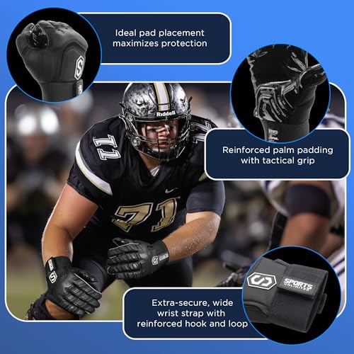 Men's White Football Lineman Gloves Max Clash Apex Padding Large