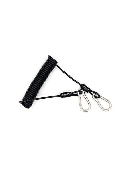 LORADAR 6Feet 120lb Fishing Coiled Lanyard Stainless Steel Inside Heavy Duty Fishing Safety Rope Extension Cord Tether for Deep Sea Fishing Tools Rod Kayak Paddles (Black, 6)