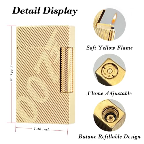 Gold 007 Style Brass Lighter with Crisp Ping Sound - Luxurious Gift-Ready