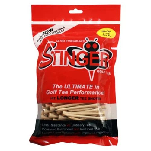 Stinger Tees unisex adult Natural golf tees, 2 3/4 inch [200 Tees], Large X-Large US