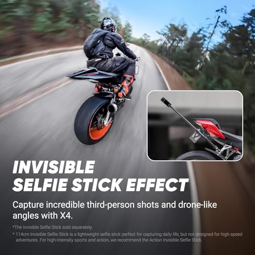 Insta360 X4 360 Action Camera Bundle - Waterproof 8K, 4K Wide-Angle, No Micro SD